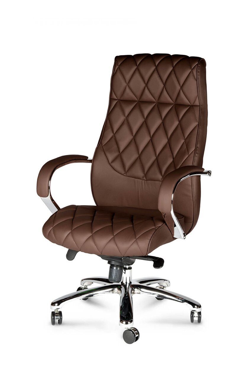 Кресло коричневое кожаное для руководителя